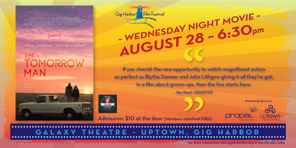 August Monthly Movie Night Gig Harbor Film Festival
